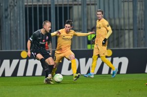 Sondre Brunstad Fet under bortekampen i UEFA Europa Conference League mot Zorya Luhansk 2021.