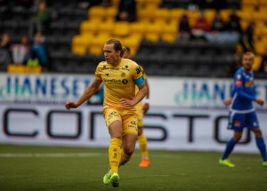 Martin Bjørnbak i aksjon mot Sandefjord. 