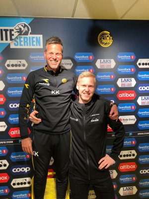 Trener Kjetil Knutsen og Vegard Bergan.