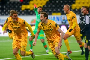 Brede Moe satt ballen i mål under søndagens kamp mot Lillestrøm SK. 