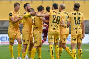 Bodø/Glimt glade etter at Philip Zinckernagel satt inn det første målet i kampen mot Kristiansund.
