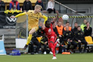 Emil Jonassen under Eliteseriekampen mellom Bodø/Glimt og Brann på Aspmyra stadion.