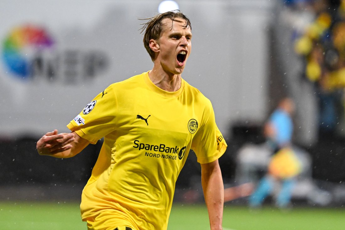  Ulrik Saltnes feirer scoring mot Sturm Graz i Play off til Champions League 2025/26